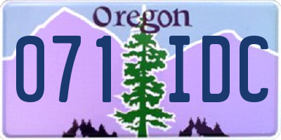OR license plate 071IDC