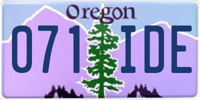 OR license plate 071IDE