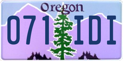 OR license plate 071IDI
