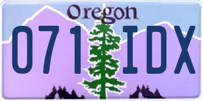 OR license plate 071IDX