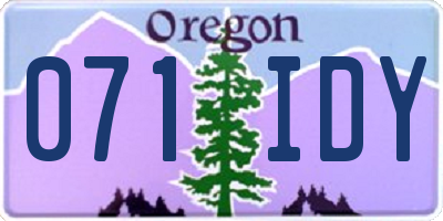OR license plate 071IDY