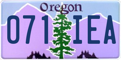 OR license plate 071IEA
