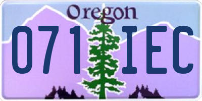 OR license plate 071IEC