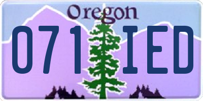 OR license plate 071IED