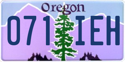 OR license plate 071IEH
