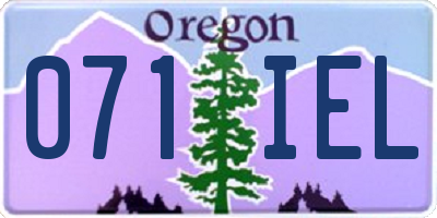OR license plate 071IEL