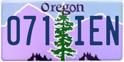 OR license plate 071IEN