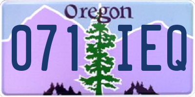 OR license plate 071IEQ
