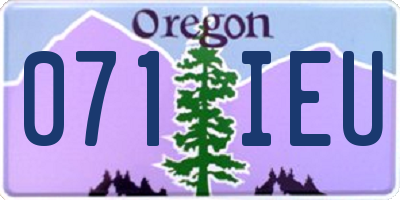 OR license plate 071IEU