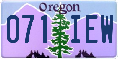 OR license plate 071IEW