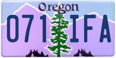 OR license plate 071IFA