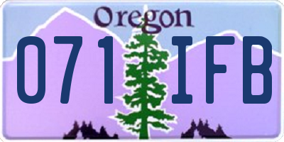 OR license plate 071IFB