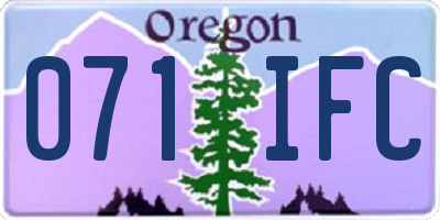OR license plate 071IFC