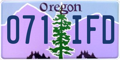 OR license plate 071IFD