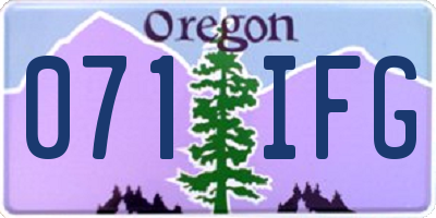 OR license plate 071IFG