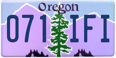 OR license plate 071IFI
