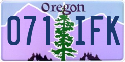 OR license plate 071IFK