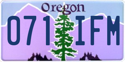 OR license plate 071IFM