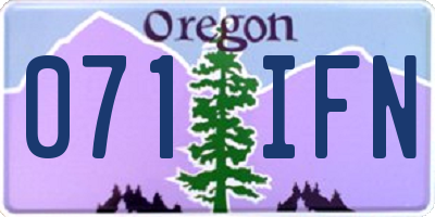 OR license plate 071IFN