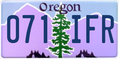 OR license plate 071IFR