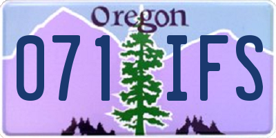 OR license plate 071IFS