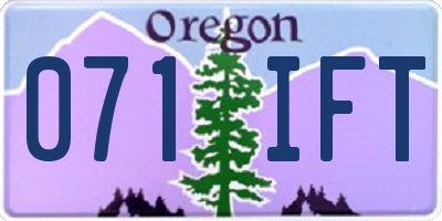 OR license plate 071IFT