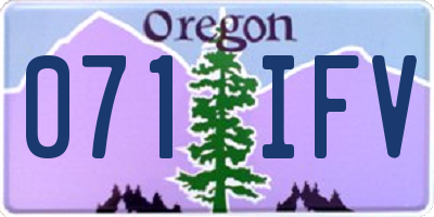 OR license plate 071IFV
