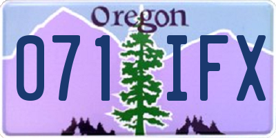 OR license plate 071IFX