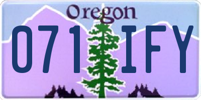 OR license plate 071IFY