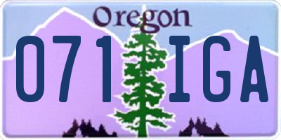 OR license plate 071IGA