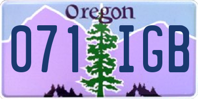 OR license plate 071IGB