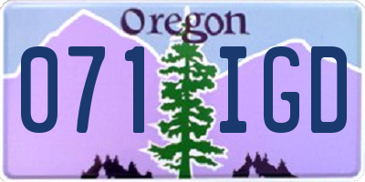 OR license plate 071IGD