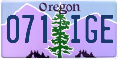 OR license plate 071IGE