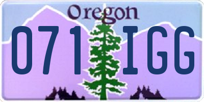 OR license plate 071IGG