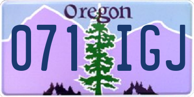 OR license plate 071IGJ