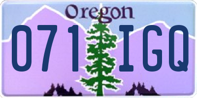 OR license plate 071IGQ