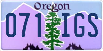 OR license plate 071IGS