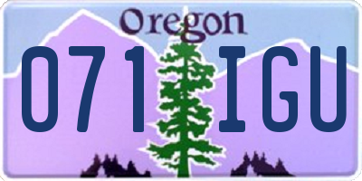 OR license plate 071IGU