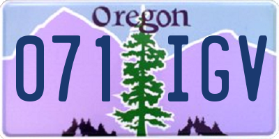 OR license plate 071IGV