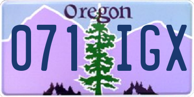 OR license plate 071IGX