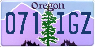 OR license plate 071IGZ