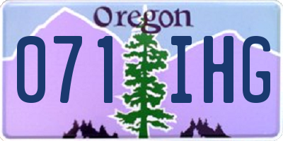 OR license plate 071IHG