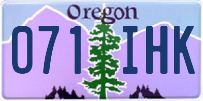 OR license plate 071IHK