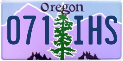 OR license plate 071IHS