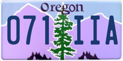 OR license plate 071IIA