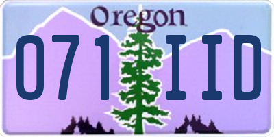 OR license plate 071IID