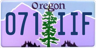 OR license plate 071IIF