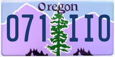 OR license plate 071IIO