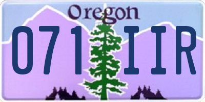 OR license plate 071IIR