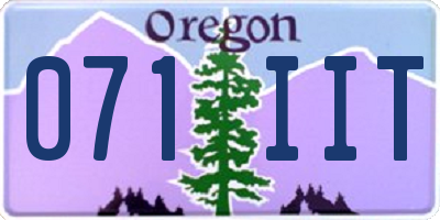 OR license plate 071IIT
